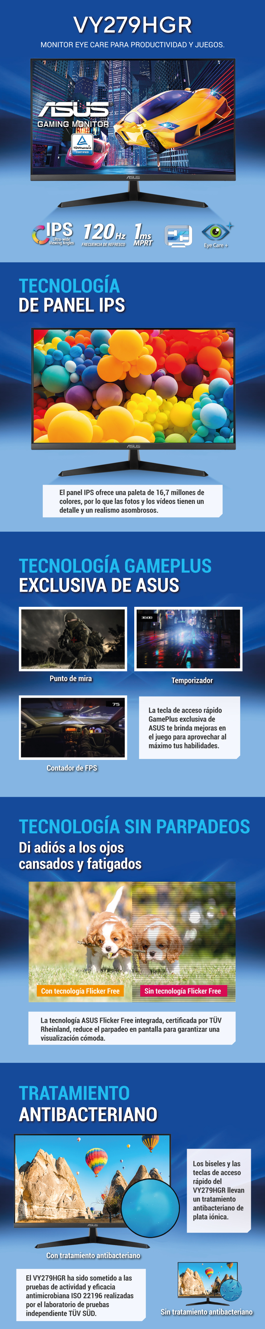 Monitor Gamer ASUS VY279HGR Eye Care
